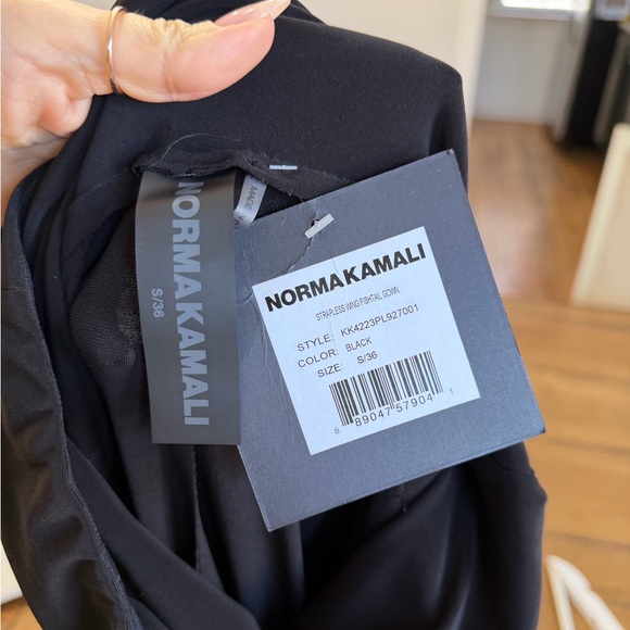 Norma Kamali Strapless Wing Fishtail Gown in Black - Picture 7 of 9